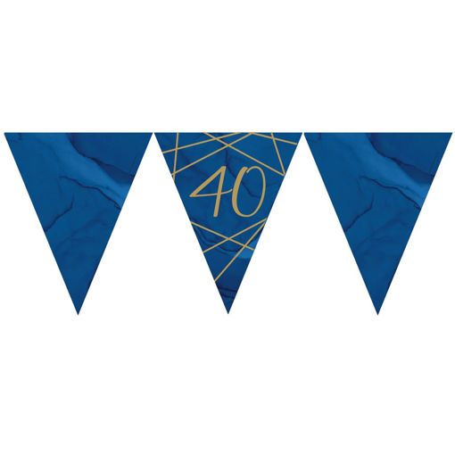 Picture of NAVY & GOLD GEODE 40 TH BIRTHDAY BUNTING BANNER 3.7M